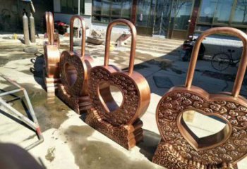 別墅區(qū)鎖子雕塑 大型別墅區(qū)雕塑 剪影同心鎖雕塑