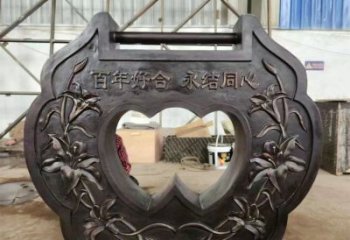 步行街鎖子雕塑 游樂(lè)場(chǎng)同心鎖雕塑 鑄造雕塑