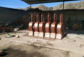 商業(yè)街鎖子雕塑 烤漆雕塑 彩繪同心鎖雕塑