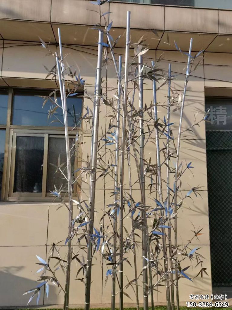 燈光竹葉雕塑 懸空餐飲店竹類雕塑 商業(yè)街植物雕塑