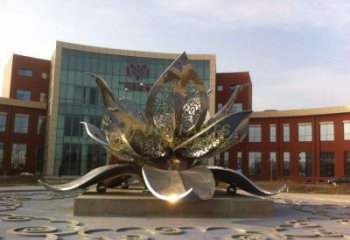 抽象蓮花雕塑 啞光水蓮花雕塑 室內(nèi)花卉雕塑