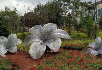 抽象蘭花雕塑 啞光玉蘭花雕塑 室內(nèi)雕塑