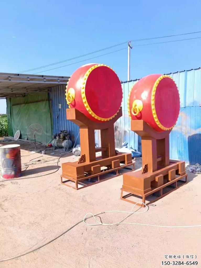景觀戰(zhàn)鼓雕塑 剪影喜慶雕塑 商業(yè)街民族雕塑