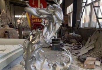 抽象水花雕塑 啞光水景雕塑 室內(nèi)雕塑