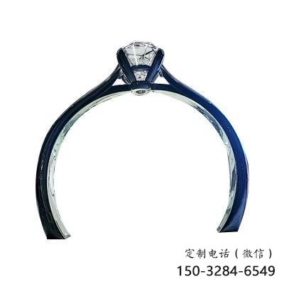 鉆戒拱門雕塑，美陳景觀小品，不銹鋼鉆戒大門雕塑