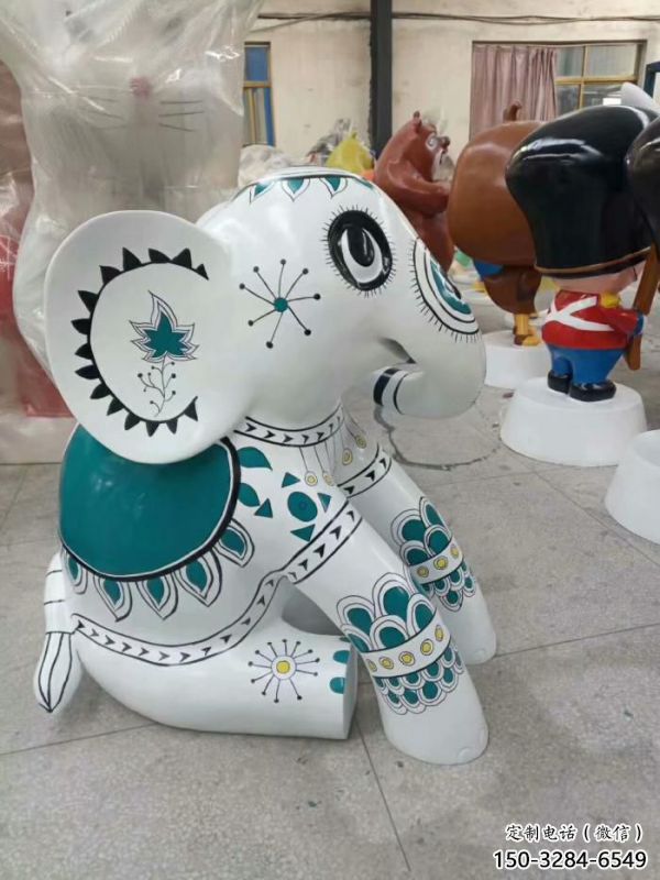大象標識雕塑，廣場雕塑，玻璃鋼彩繪大象雕塑生產(chǎn)
