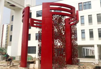 房地產(chǎn)大門雕塑，創(chuàng)意設(shè)計不銹鋼大門雕塑