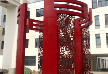 鏤空門(mén)套雕塑，烤漆工藝，不銹鋼鏤空門(mén)套雕塑