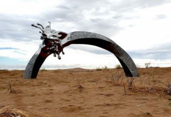 彩虹拱門(mén)雕塑，地標(biāo)景觀雕塑，不銹鋼彩虹拱門(mén)雕塑