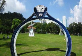 戒指大門雕塑，現(xiàn)代景觀小品，不銹鋼戒指拱門雕塑