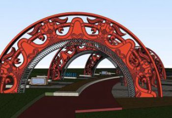 廣場拱門雕塑，烤漆工藝，不銹鋼景觀門頭雕塑