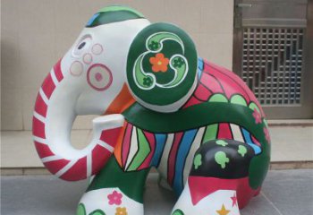 景觀大象雕塑供應(yīng)，花園小品，酒店彩繪大象雕塑展品