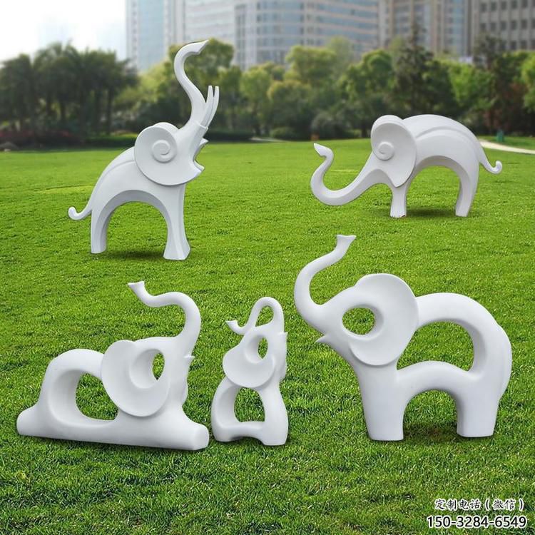 景觀大象雕塑批發(fā)，幾何工藝，園林大象雕塑承接