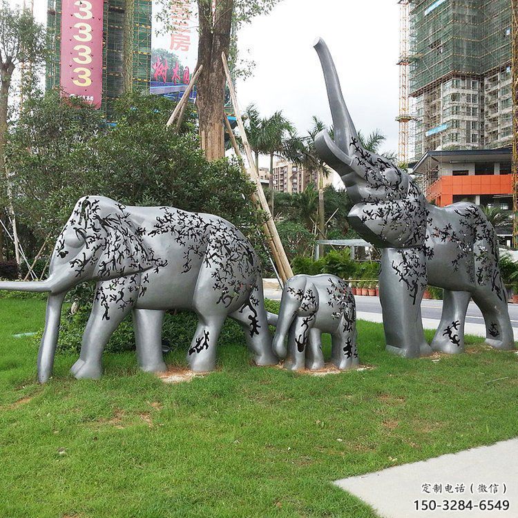 大象雕塑精品，白鋼構(gòu)件，別墅卡通大象雕塑供求