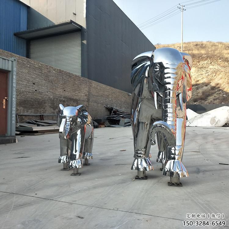 仿真大象雕塑廠家，動物景觀雕塑，不銹鋼動物雕塑制作