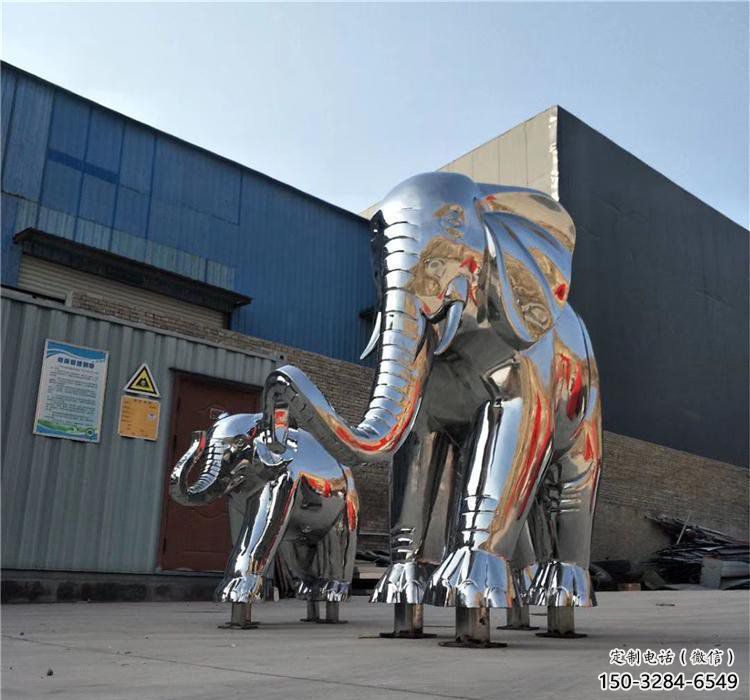 景觀大象雕塑供求，白鋼構(gòu)件，鏡面大象雕塑觀賞型