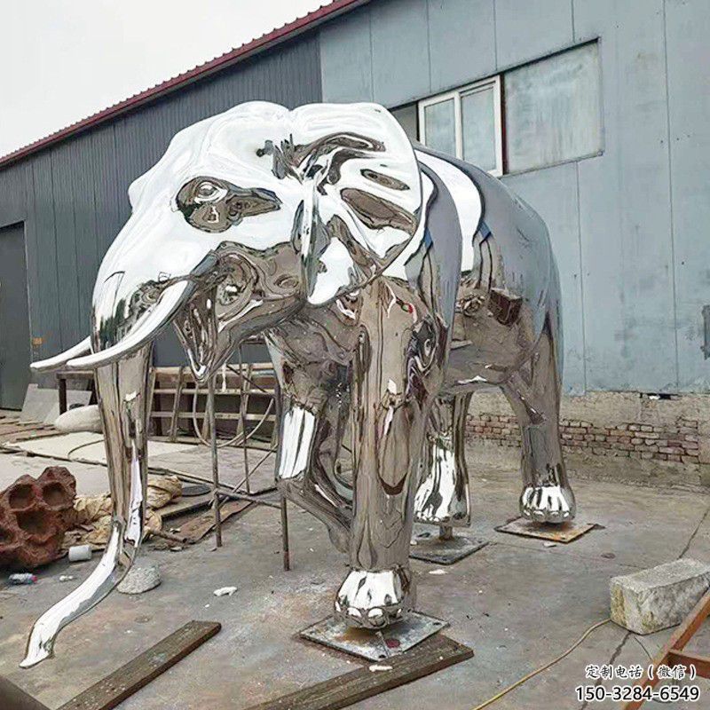 景觀大象雕塑制造商，動(dòng)物雕塑，鏡面大象雕塑供給