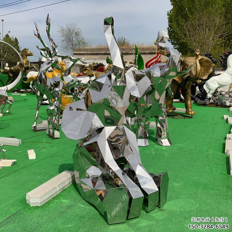 景區(qū)大象雕塑通用，陸地擺件，各類鏡面大象雕塑點擊