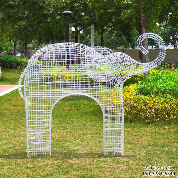 標志大象雕塑定價，景觀概念，鏤空主題大象雕塑預(yù)定