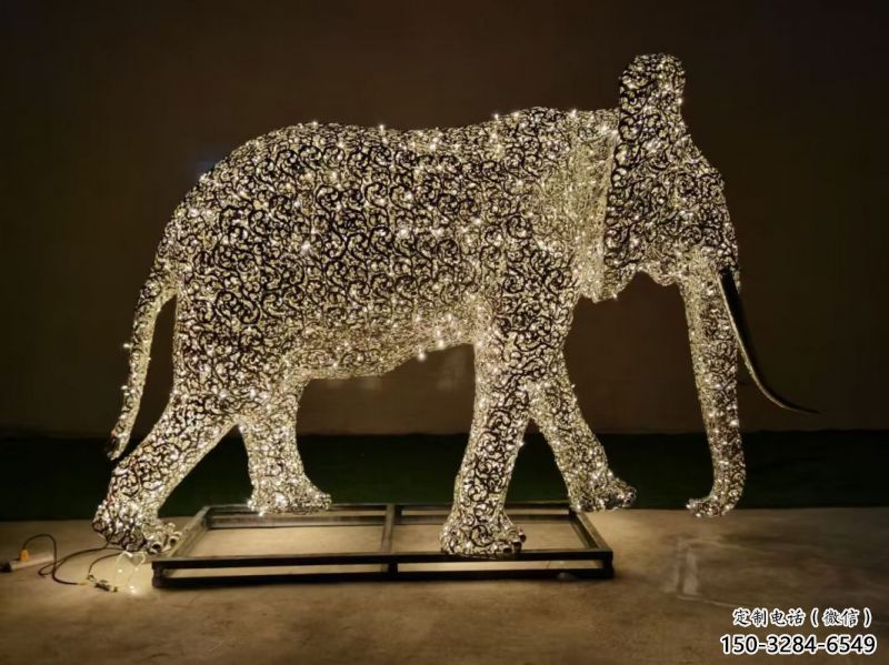 戶外大象雕塑通用，多彩藝術(shù)，鏤空大象雕塑供應(yīng)