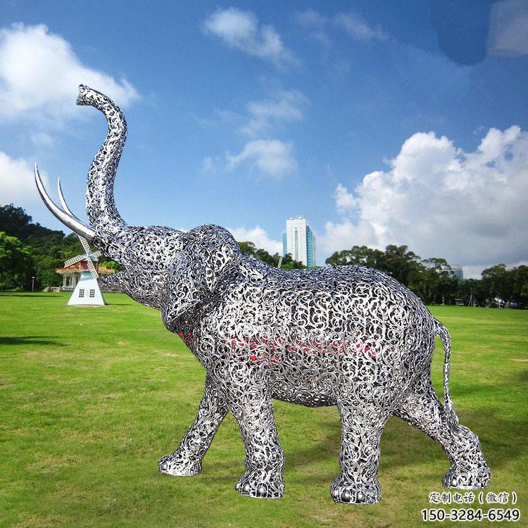 景觀大象雕塑選定，園林裝飾，大型鏤空大象雕塑公司