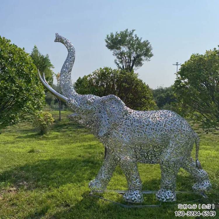 制造大象雕塑廠(chǎng)家，美陳組合，鏤空大象雕塑制作