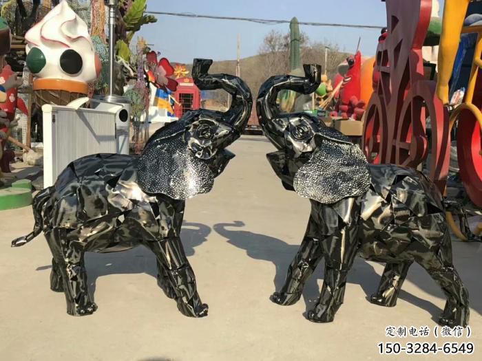 景區(qū)大象雕塑觀賞型，公園小品，鐵藝大象雕塑生產(chǎn)商