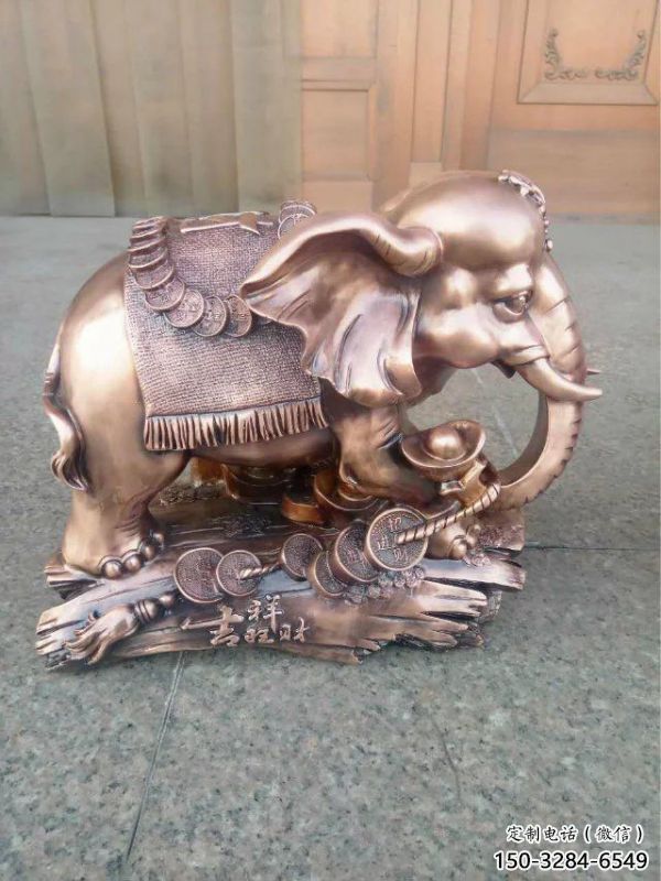 標(biāo)志大象雕塑精選，歐式風(fēng)格，紅銅大象雕塑指用