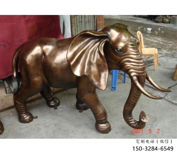 大象雕塑定價，鑄銅工藝，紅銅大象雕塑制作