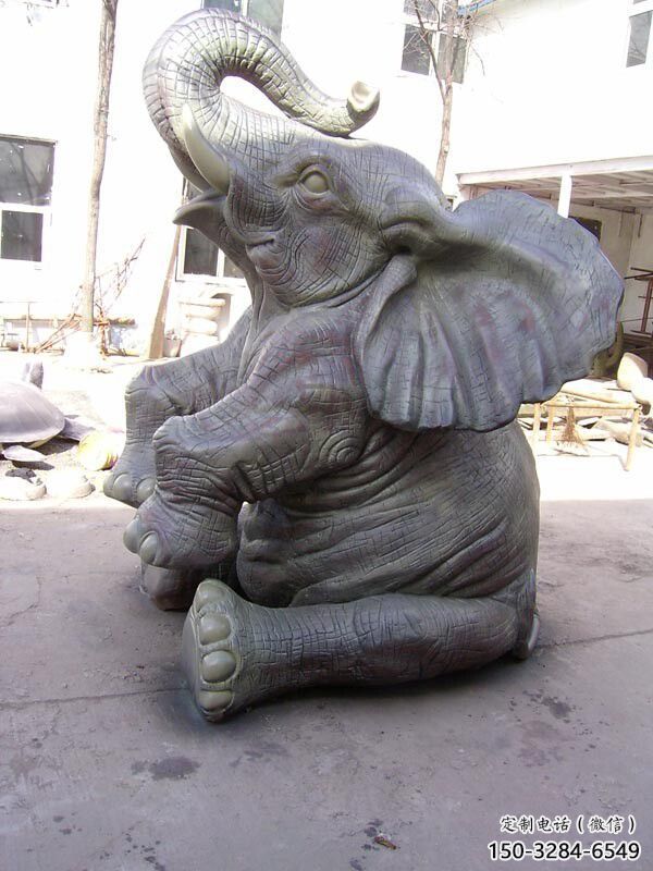 大象雕塑精選，多彩藝術(shù)，紅銅大象雕塑生產(chǎn)