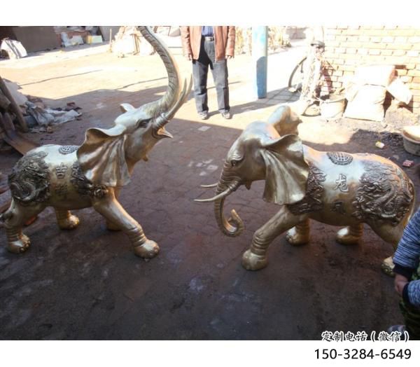 大象雕塑制作優(yōu)選，戶外雕塑，軟裝銅大象雕塑優(yōu)選