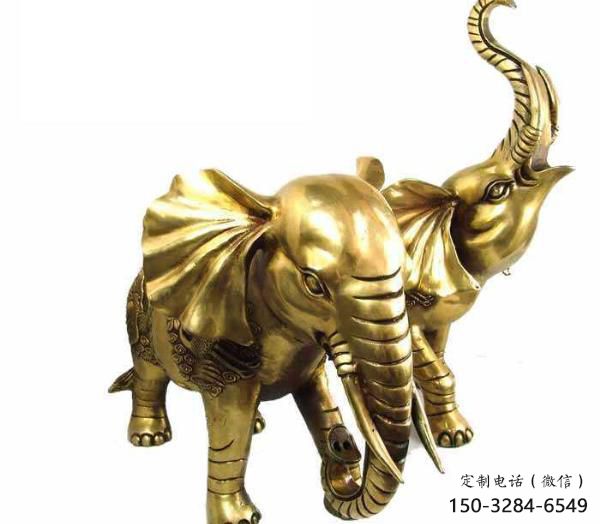 純銅大象雕塑，動物雕塑，黃銅大象雕塑生產