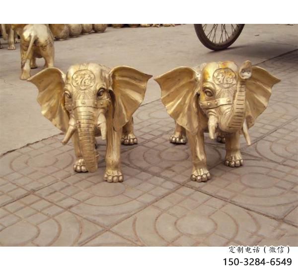 景觀(guān)大象雕塑制作，景區(qū)案例，純銅仿古雕塑制造商