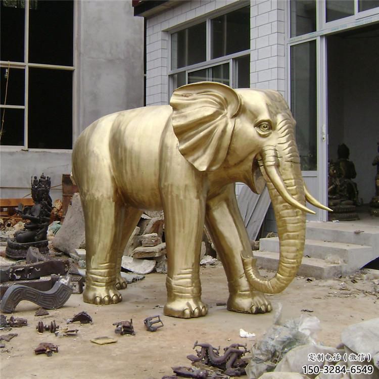 文化大象雕塑生產(chǎn)，景區(qū)雕塑，城市黃銅大象雕塑提供
