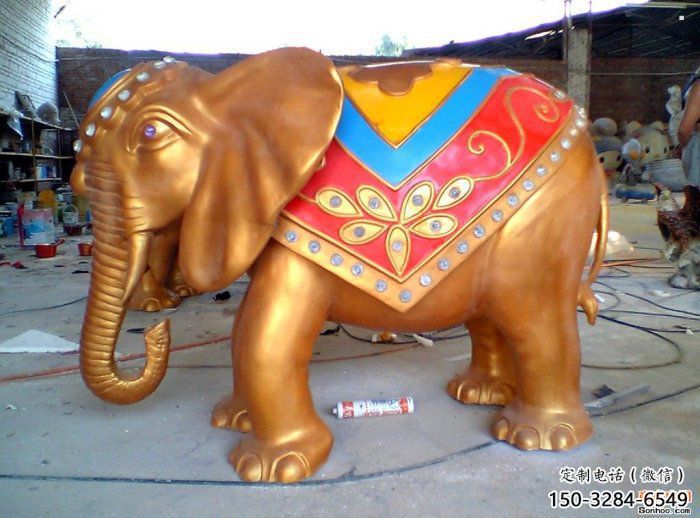 大象雕塑展品，公園小品，彩繪大象雕塑生產(chǎn)商