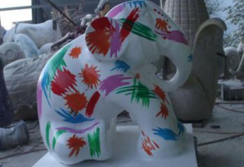 藝術(shù)大象雕塑，中式工藝，彩繪大象雕塑制作廠家