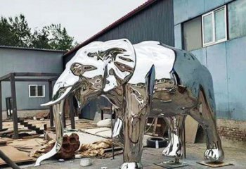 大型大象雕塑制作，動物小品，鏡面大象雕塑提供