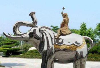 景觀大象雕塑工程選用，美陳雕塑，鏡面大象雕塑展示