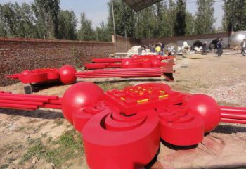 公園中國結(jié)雕塑廠家，烤漆工藝制作，民俗文化標(biāo)識