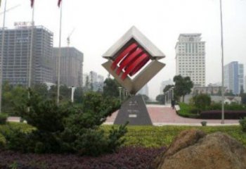 廣場(chǎng)中國(guó)結(jié)雕塑廠家，烤漆工藝制作，民俗文化標(biāo)識(shí)