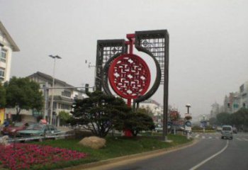 景區(qū)中國結雕塑廠家，烤漆工藝制作，民俗文化標識