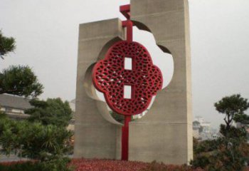 園林中國結雕塑廠家，烤漆工藝制作，民俗文化標識