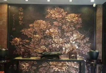 廣場花卉浮雕廠家，城市雕塑，景觀花卉浮雕定做