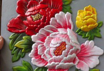 牡丹花浮雕廠家，花卉主題，鑄銅花卉浮雕制作