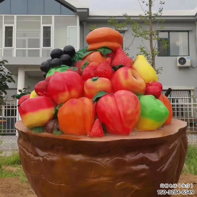 景觀果籃雕塑造型供需，廣場雕塑，玻璃鋼果籃雕塑選用