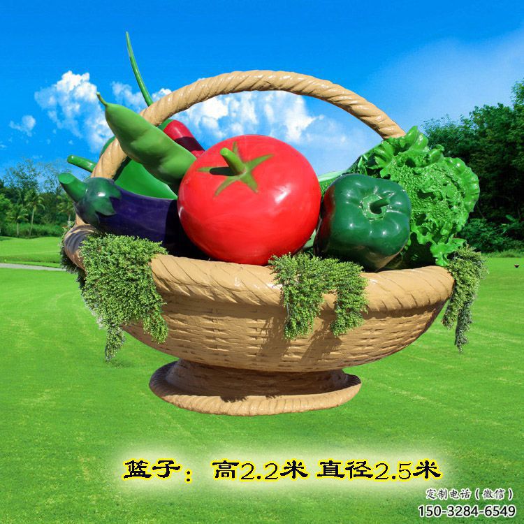 商業(yè)果籃雕塑標準，廣場雕塑，玻璃鋼果籃雕塑供給