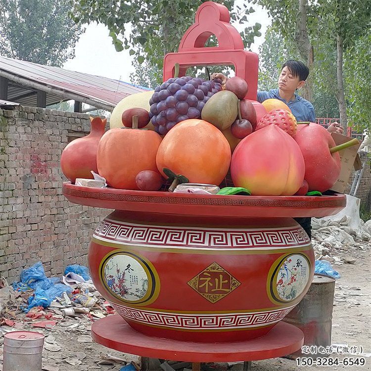 景觀果籃雕塑擺件優(yōu)選，陸地擺件，園林藝術不銹鋼果籃雕塑供應