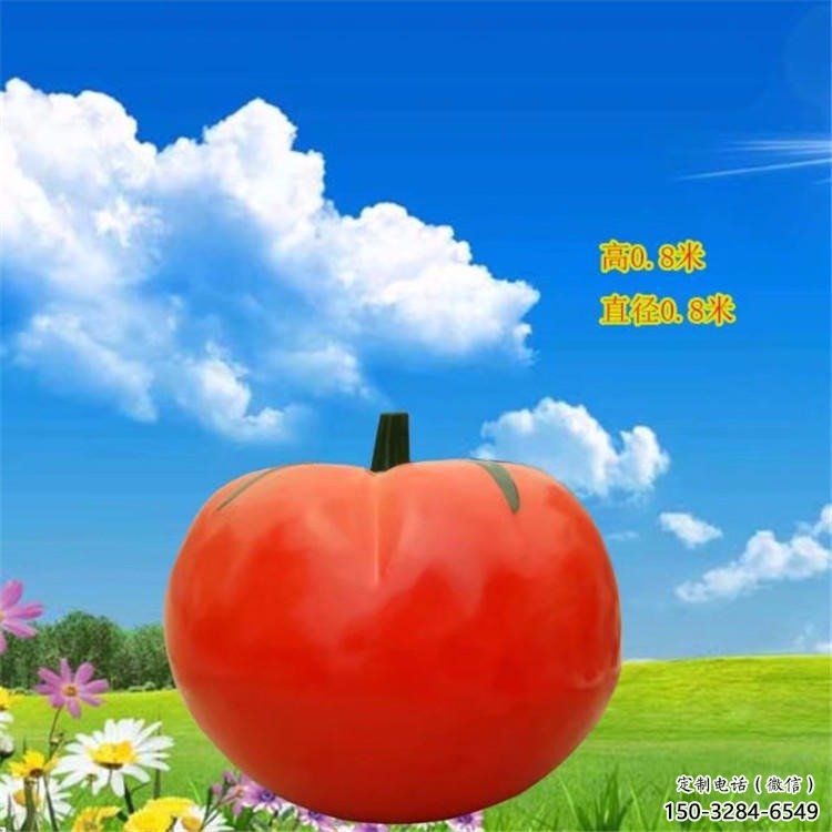 大型果籃雕塑常用，戶外擺放，番茄果籃雕塑展示