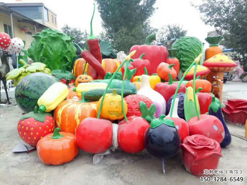 花園果籃雕塑批發(fā)，標(biāo)識(shí)雕塑，辣椒果籃雕塑優(yōu)選