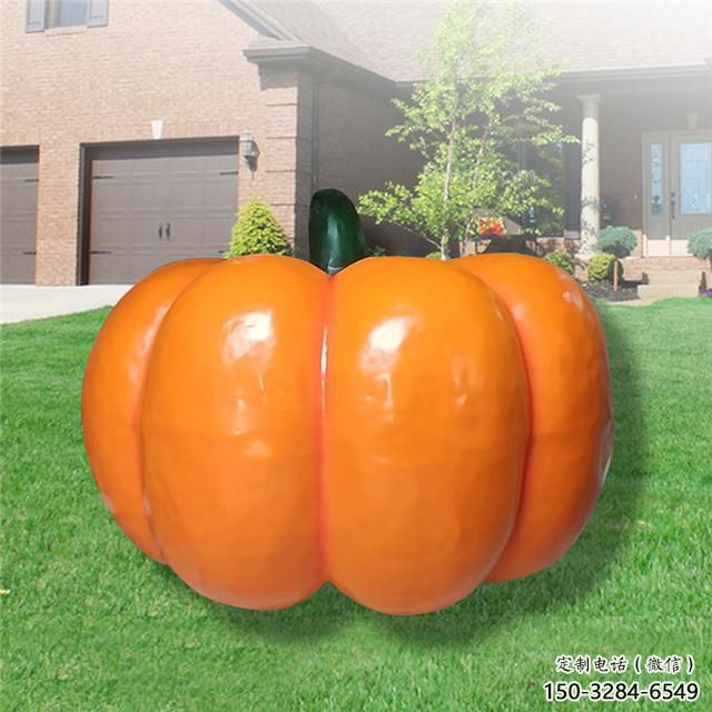 現(xiàn)代果籃雕塑展品，室外軟裝，南瓜果籃雕塑訂做